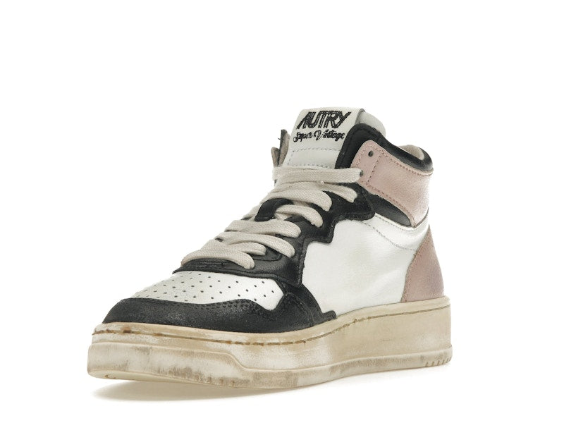 Autry Medalist Leather Mid Super Vintage White Pink Black (Women's)