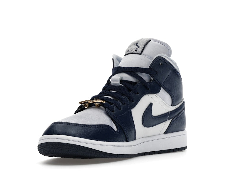 Jordan 1 Mid Football Grey White Midnight Navy (Women's)