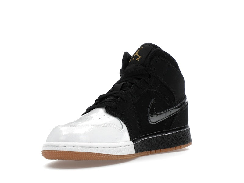Jordan 1 Mid Black White Gold (GS)