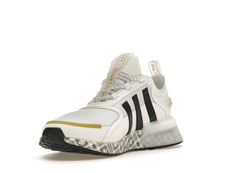 adidas NMD R1 V3 White Black Gold Tartan Trefoil