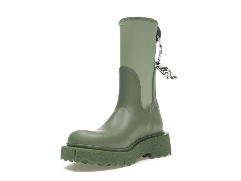 OFF-WHITE Zip-tie Rain Boots Green (Women's)