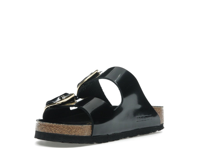 Birkenstock Arizona Big Buckle Natural Leather Patent Black Gold (Women's)