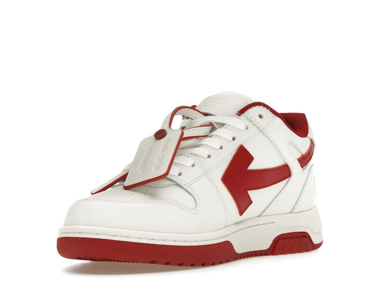 OFF-WHITE Out Of Office OOO Low Tops White Burgundy