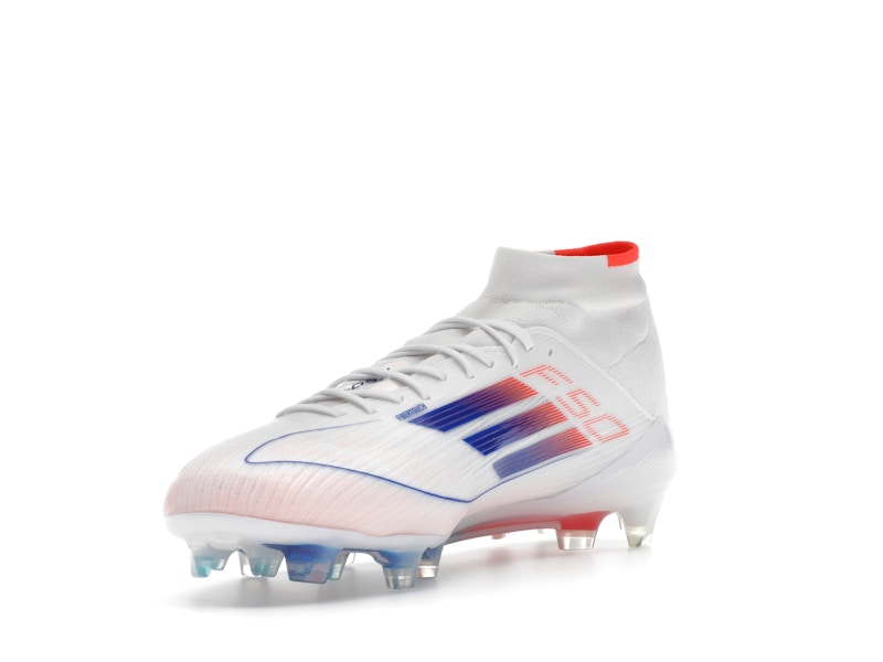 adidas F50 Elite Mid FG Cloud White Lucid Blue Solar Red (Women's)