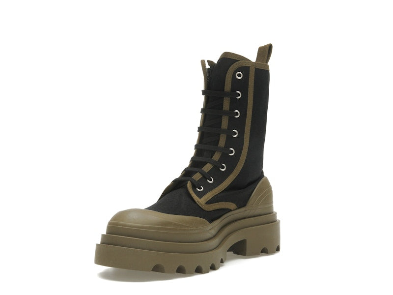 Bottega Veneta Lace-Up Boots Black Green