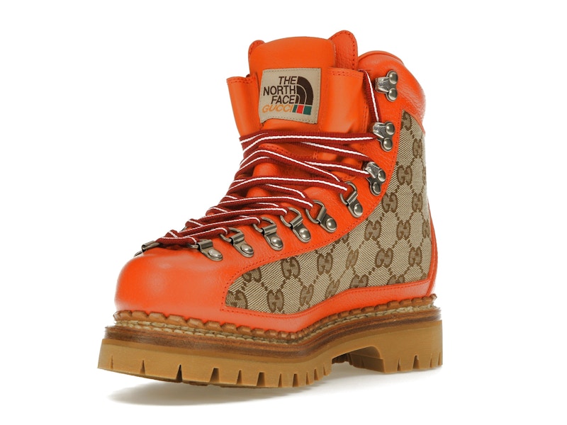 Gucci x The North Face Canvas Leather Boot Beige Orange (Women's)
