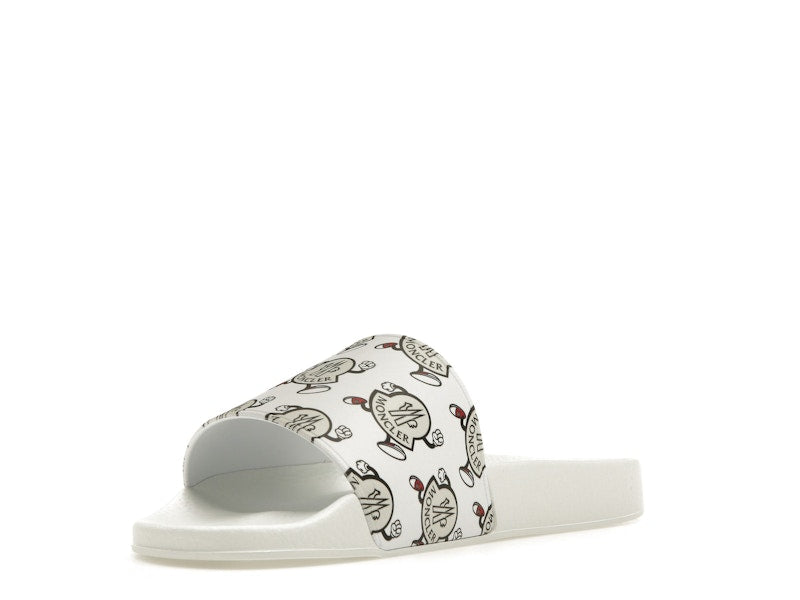 Moncler Basile Slide Logo Print White