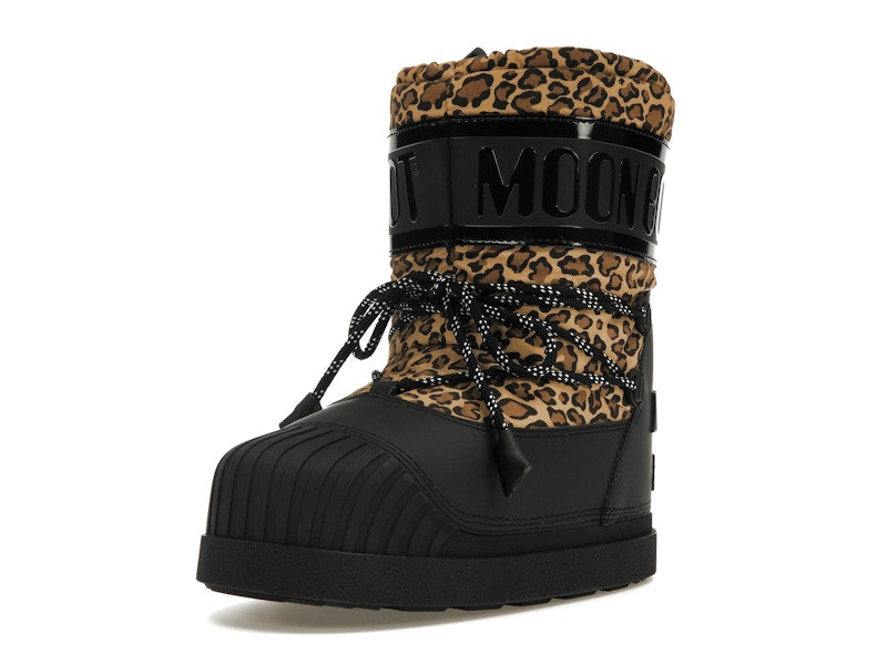Moncler Shedir Snow Boots Palm Angels Black Leopard Print
