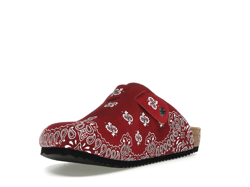 Bravest Studios Suede Paisley Clogs Burgundy