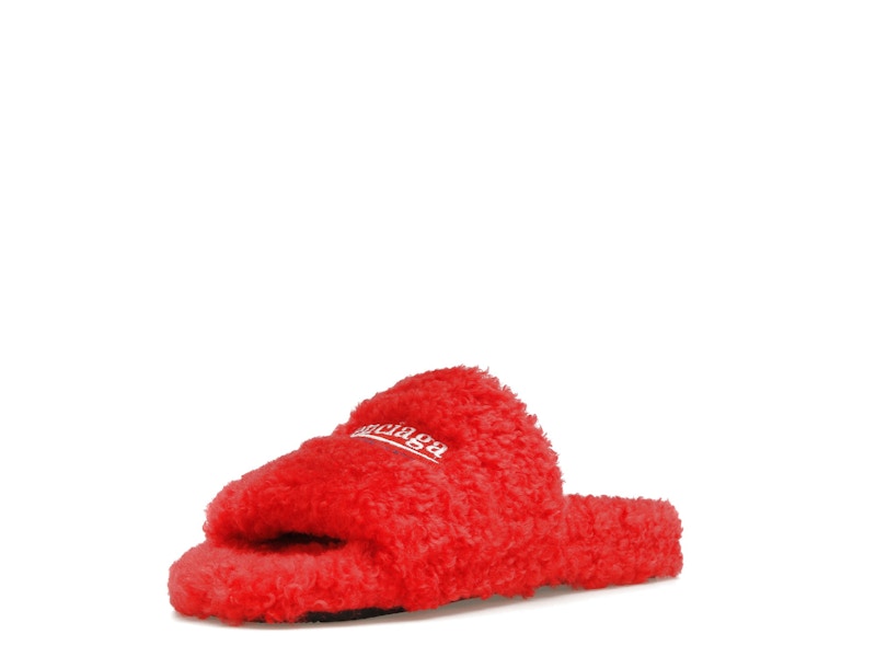 Balenciaga Furry Slide Red White (Women's)
