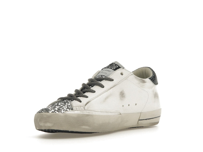 Golden Goose Super-Star Glitter Cream Silver (Women's)