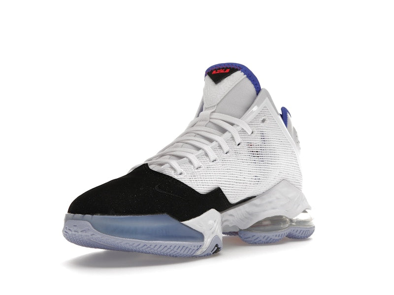 Nike LeBron 19 Low White Medium Blue Siren Red Black