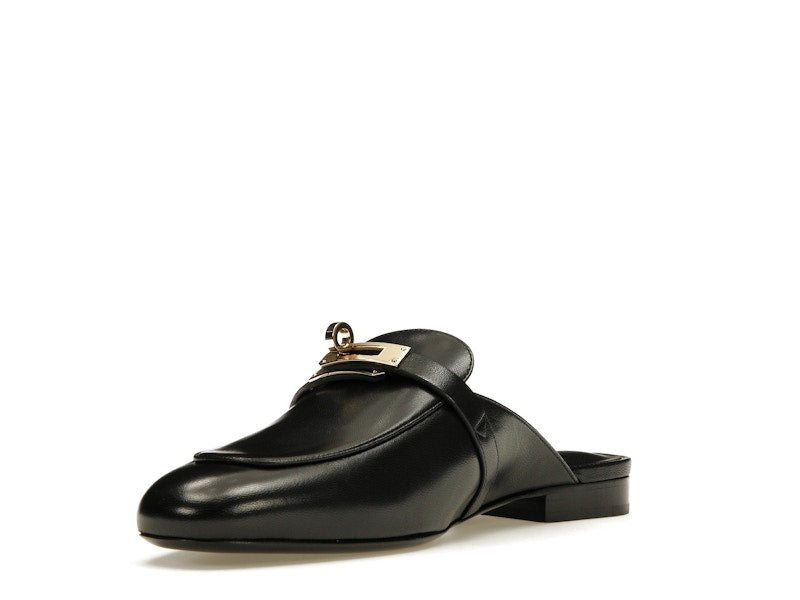 Hermes Oz Mule Noir Goatskin Leather