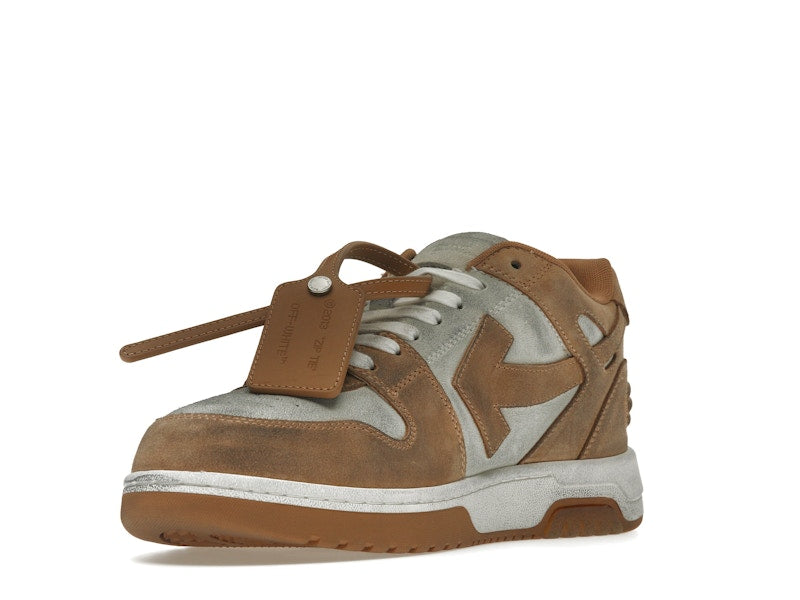 OFF-WHITE Out Of Office "OOO" Low Tops Distressed Brown White