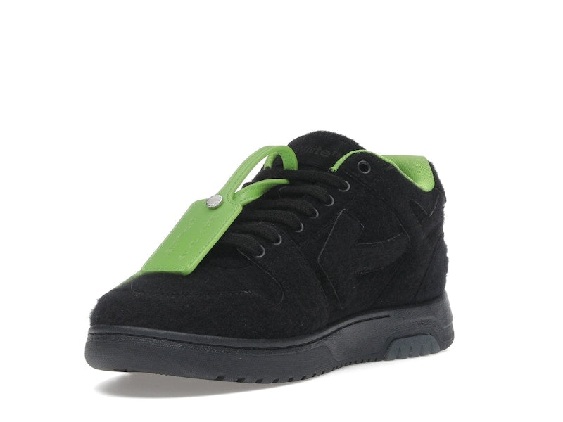 OFF-WHITE Out Of Office "OOO" Low Tops Black Green Wool