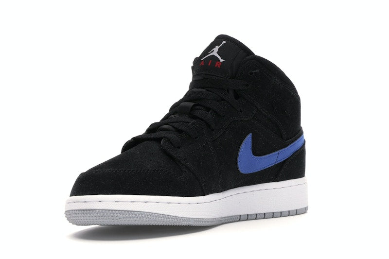 Jordan 1 Mid Multi-Color Swoosh Black (GS)