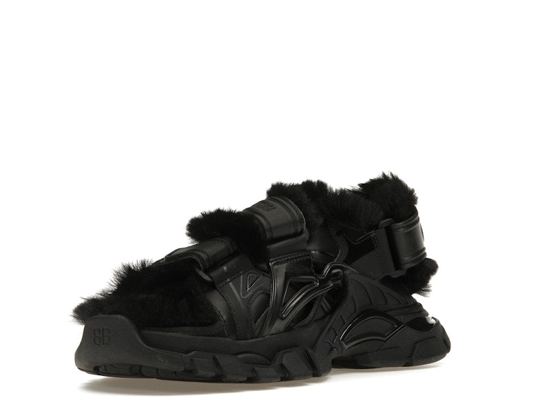 Balenciaga Track Sandal Fake Fur Black