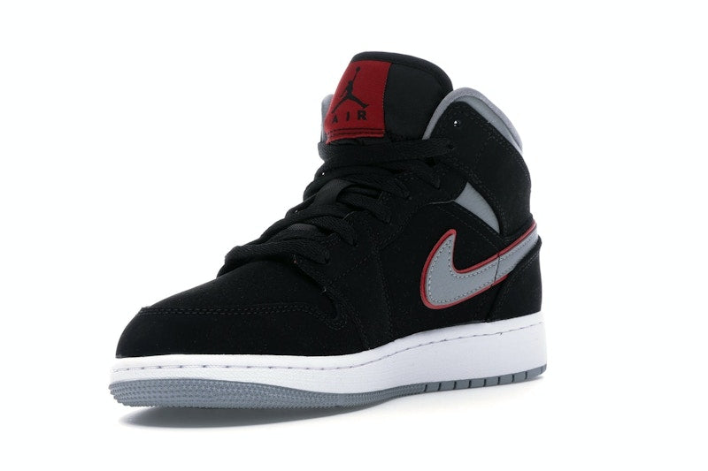 Jordan 1 Mid Black Particle Grey Gym Red (GS)