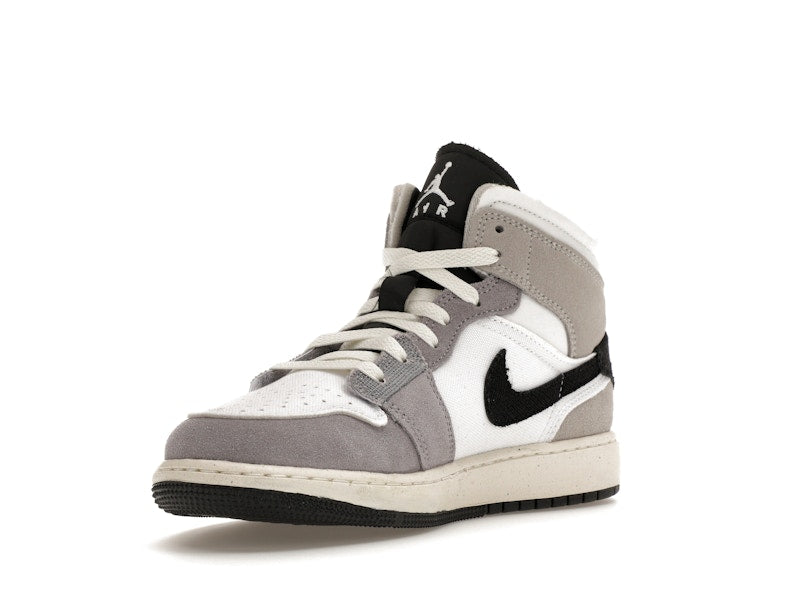 Jordan 1 Mid SE Craft White Cement Grey Black (GS)