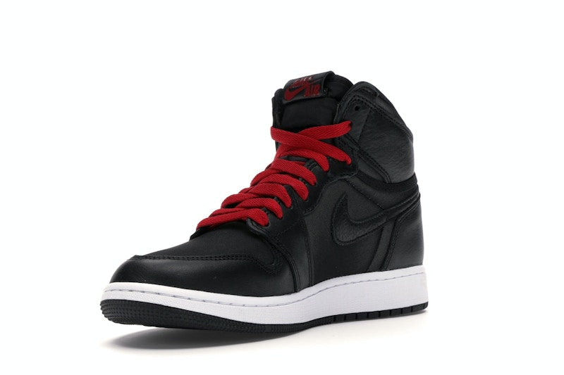 Jordan 1 Retro High Black Satin Gym Red Black (GS)