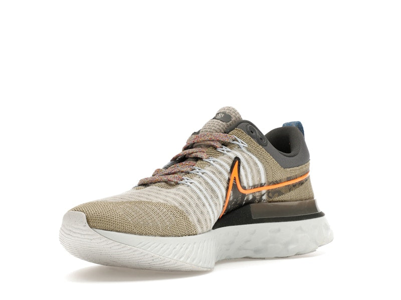 Nike React Infinity Run Flyknit 2 Light Bone Grey Orange