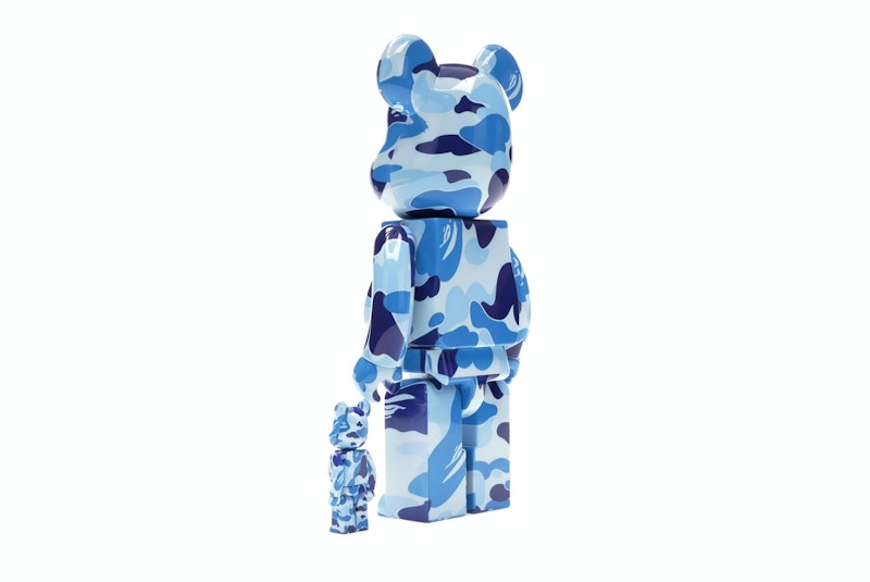 Bearbrick A Bathing Ape ABC Camo 100% & 400% Set Blue