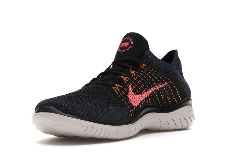 Nike Free RN Flyknit 2018 Black Flash Crimson Orange Peel