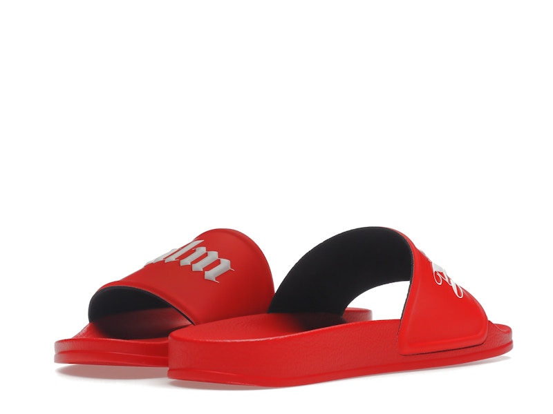 Palm Angels Pool Slides Red White