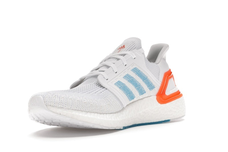 adidas Ultra Boost 20 White Sharp Blue True Orange
