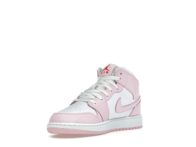 Jordan 1 Mid Pink Foam Fire Red (GS)