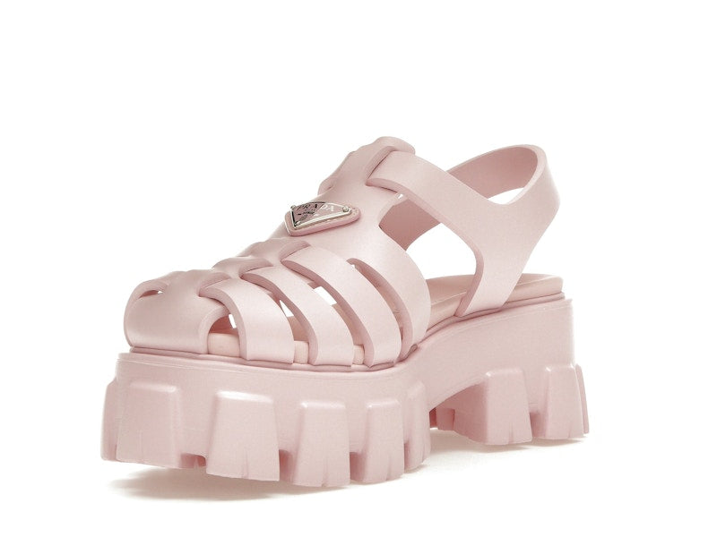 Prada Monolith Foam Rubber 55mm Sandals Alabaster Pink