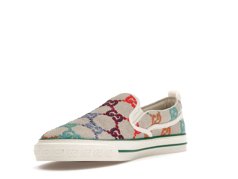 Gucci Tennis 1977 Slip On GG Logo White Multi