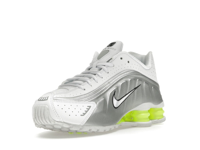 Nike Shox R4 White Metallic Silver Volt (Women's)