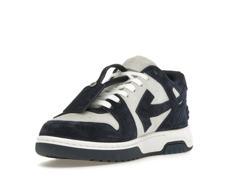 OFF-WHITE Out Of Office OOO Low Tops White Navy Blue Suede