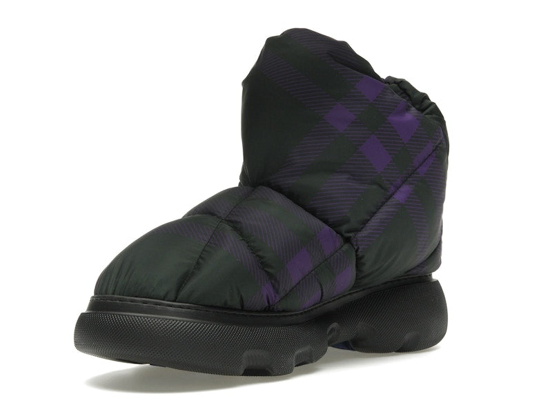 Burberry Check Pillow Boot Black Purple