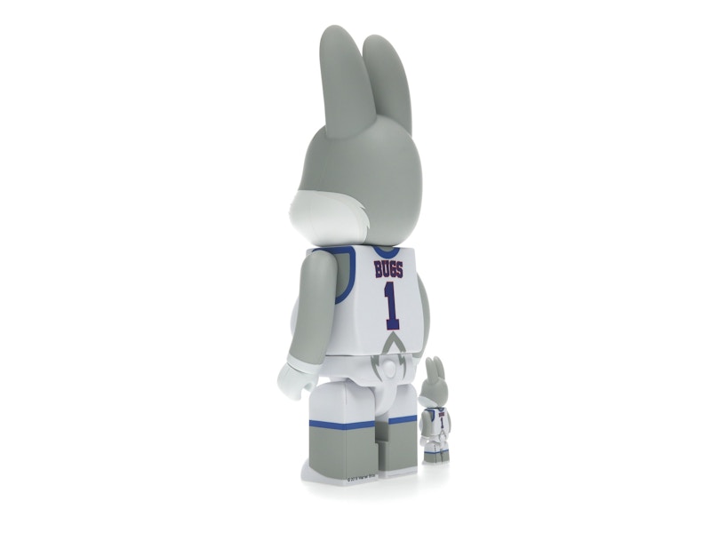 Bearbrick x Space Jam Rabbrick Bugs Bunny 100% & 400% Set Grey