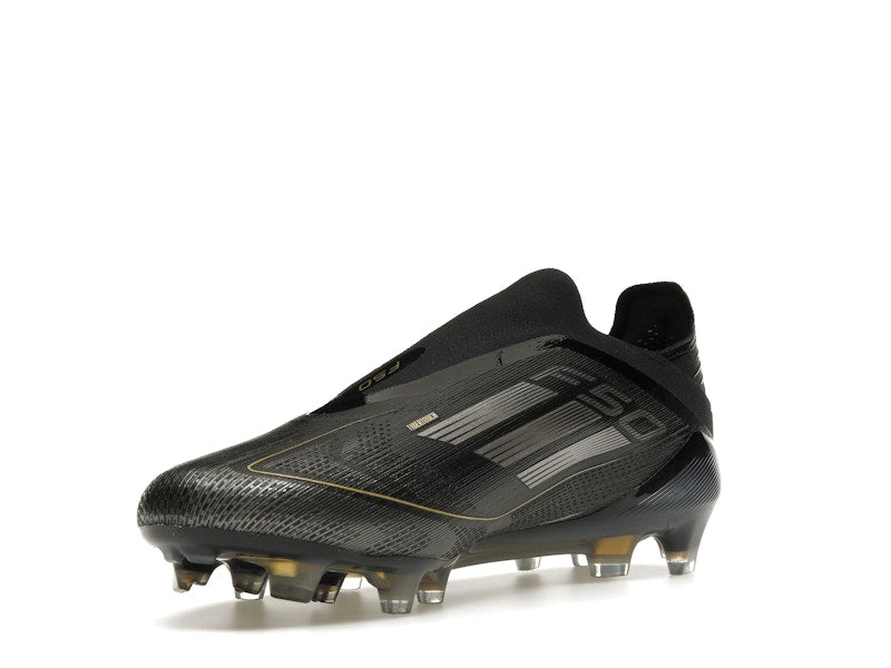 adidas F50 Elite Laceless FG Core Black Iron Metallic Gold Metallic