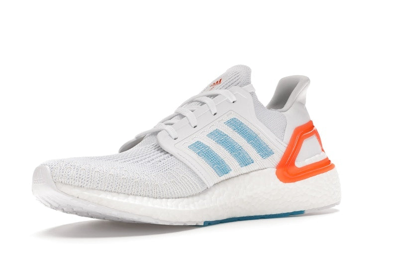 adidas Ultra Boost 20 White Sharp Blue True Orange