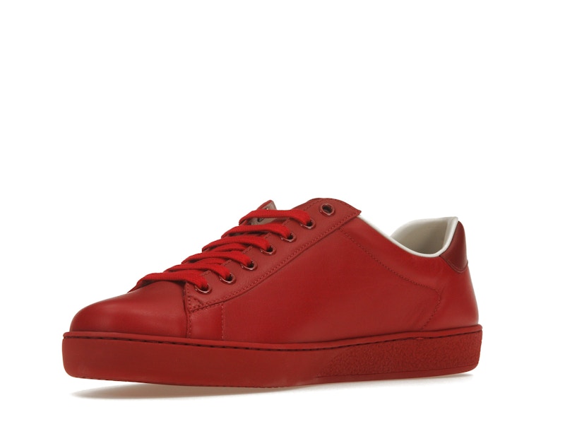 Gucci Ace Perforated Interlocking G Red