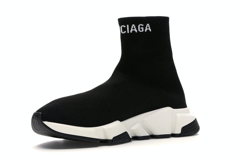 Balenciaga Speed Sock Slip-On Black White