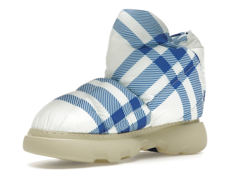 Burberry Check Pillow Boots Blue White