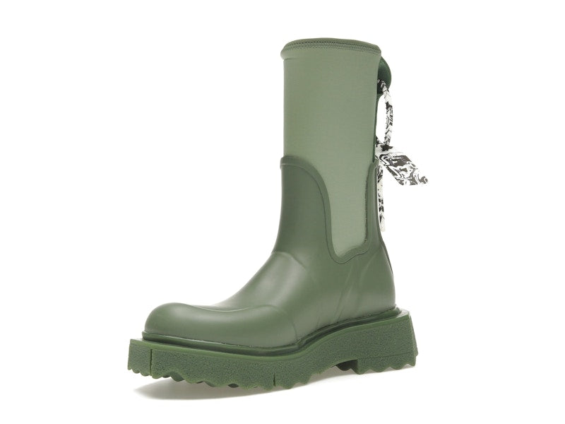 OFF-WHITE Zip-tie Rain Boots Green (Women's)
