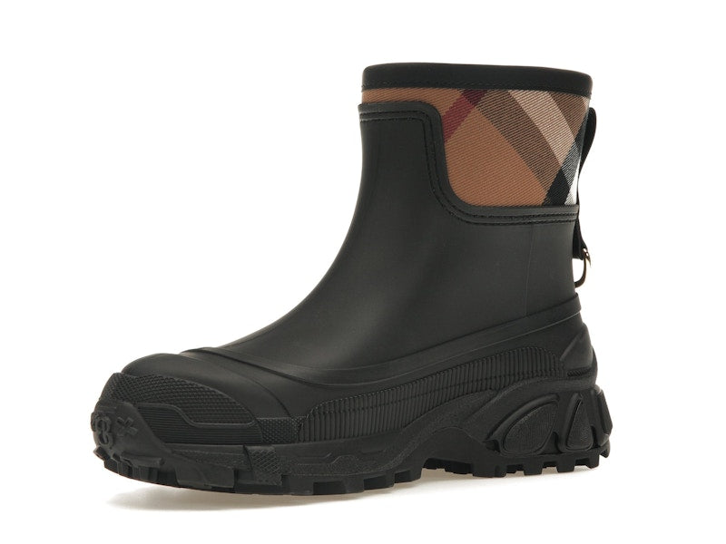 Burberry House Check Rain Boots Black Archive Beige (Women's)