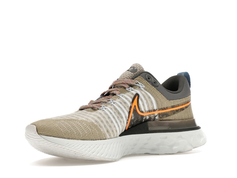 Nike React Infinity Run Flyknit 2 Light Bone Grey Orange