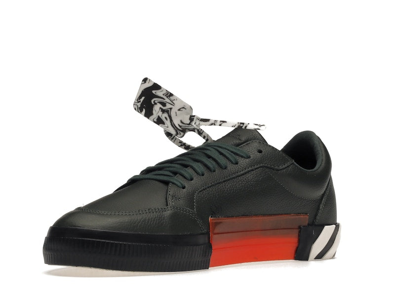 OFF-WHITE Vulc Low Dark Green Leather