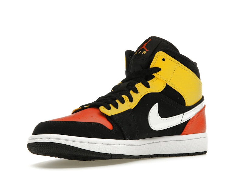 Jordan 1 Mid Black Amarillo Orange