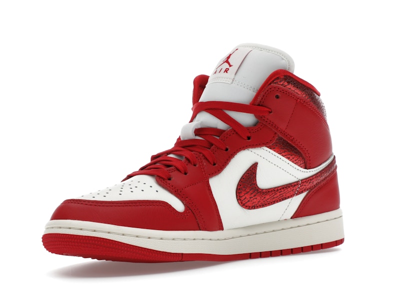 Jordan 1 Mid SE Red Cracked Leather (Women's)