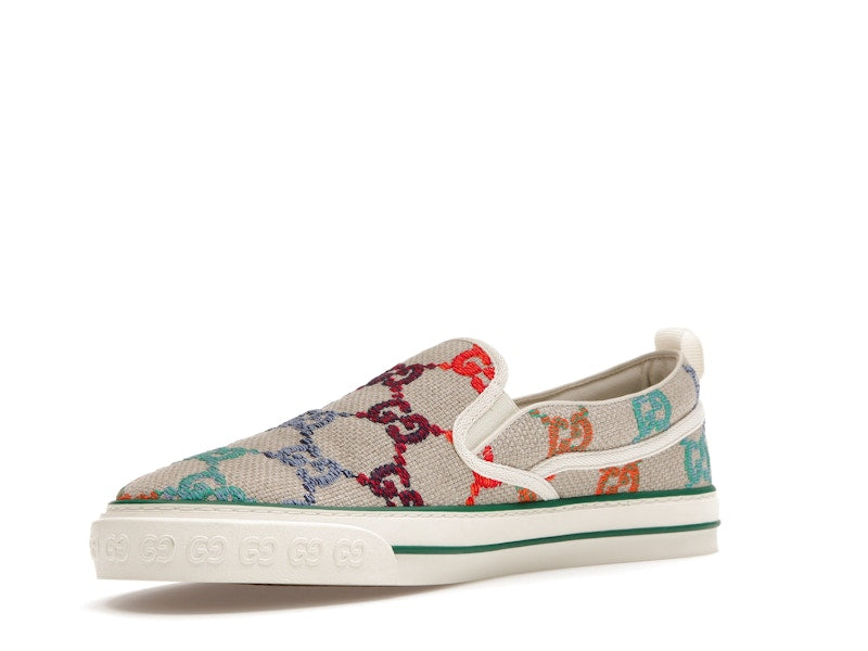 Gucci Tennis 1977 Slip On GG Logo White Multi