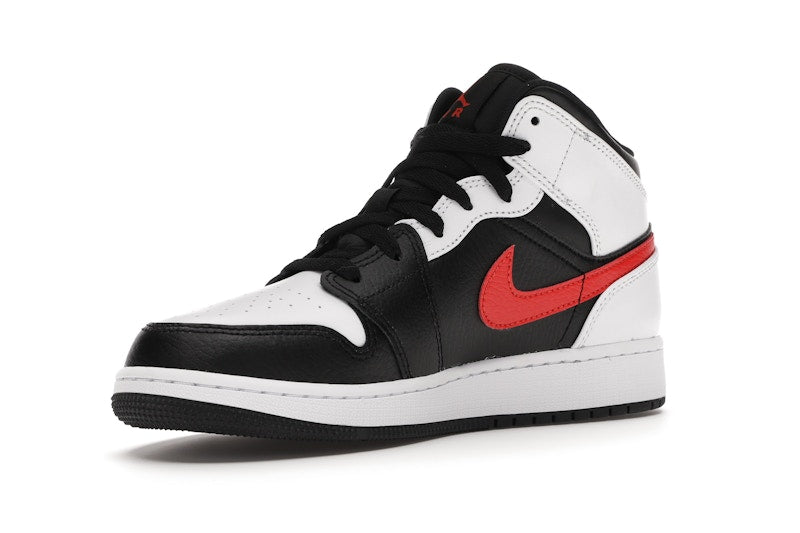 Jordan 1 Mid White Black Chile Red (GS)