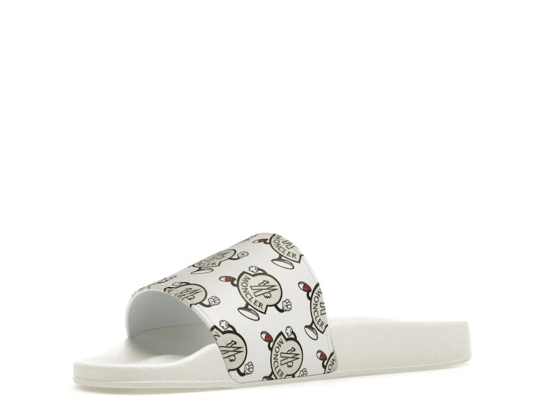 Moncler Basile Slide Logo Print White